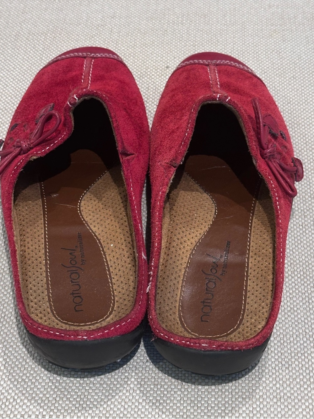 NATURAL SOUL size 8.5 Naturalizer Suede Red Slip-On Leather Comfort Loafer NEW - Picture 9 of 13